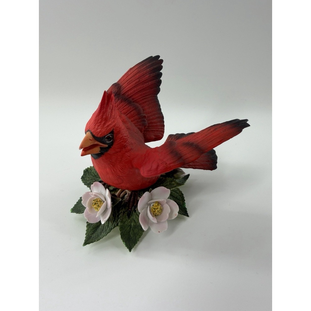 Vintage Lenox Fine Porcelain Red Cardinal Figurine Garden Birds 1989